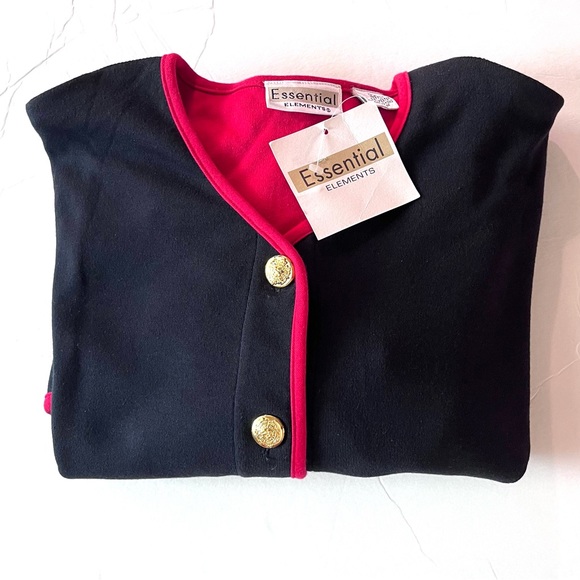 Vintage Eighties Essential Elements Knit Button Cardigan Size XL Retro NEW - Picture 9 of 12